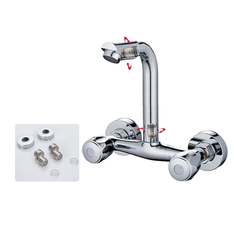 Pre-Rinse High-Arc Kitchen Faucet Double Handle Bridge Kitchen Faucet