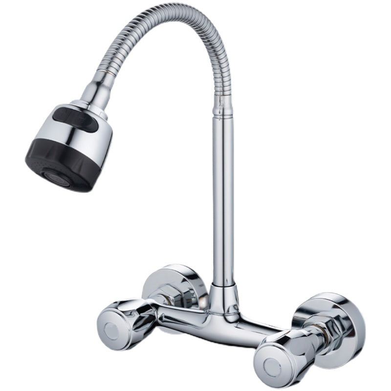 Pre-Rinse High-Arc Kitchen Faucet Double Handle Bridge Kitchen Faucet