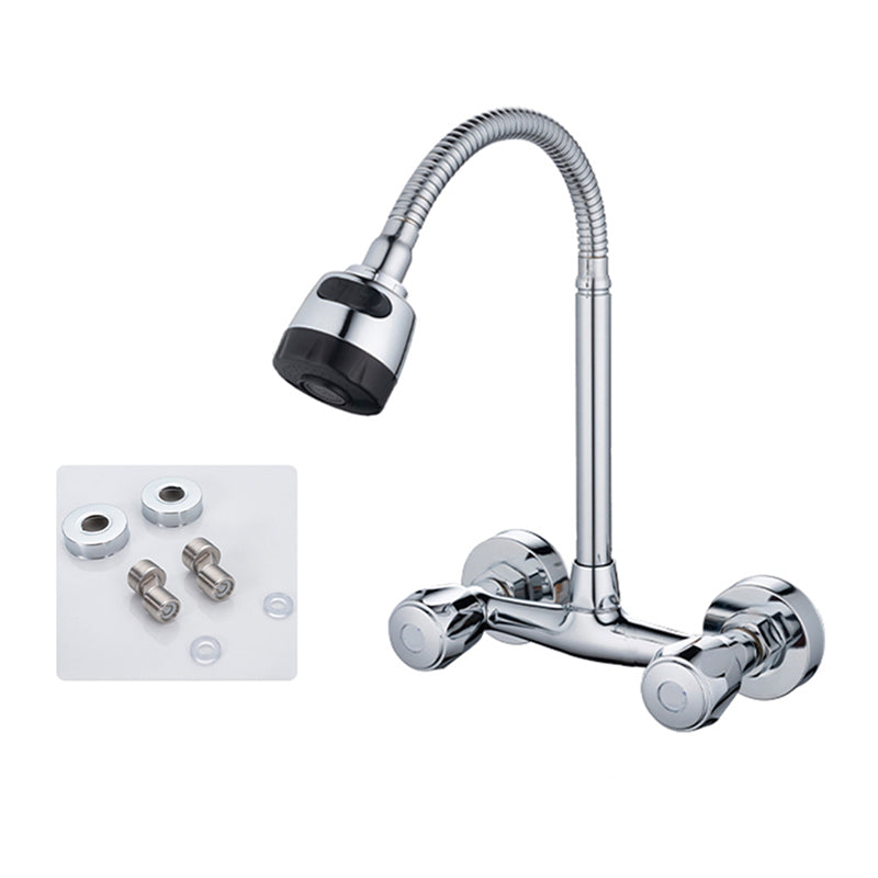 Pre-Rinse High-Arc Kitchen Faucet Double Handle Bridge Kitchen Faucet