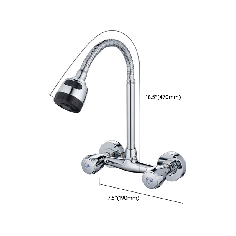 Pre-Rinse High-Arc Kitchen Faucet Double Handle Bridge Kitchen Faucet