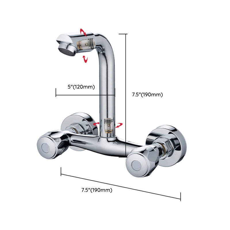 Pre-Rinse High-Arc Kitchen Faucet Double Handle Bridge Kitchen Faucet