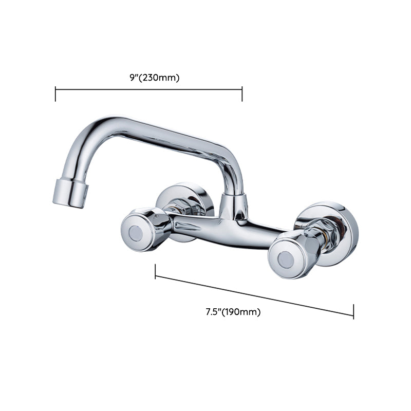 Pre-Rinse High-Arc Kitchen Faucet Double Handle Bridge Kitchen Faucet