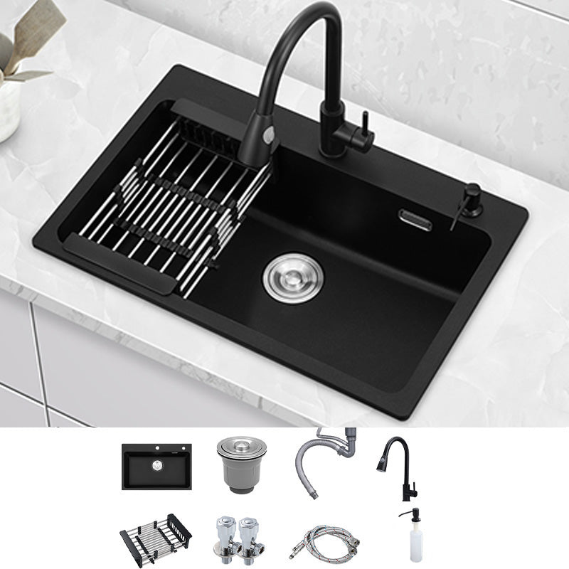 Quartz Kitchen Sink Rectangular Single Bowl Kitchen Sink with Drain Assembly