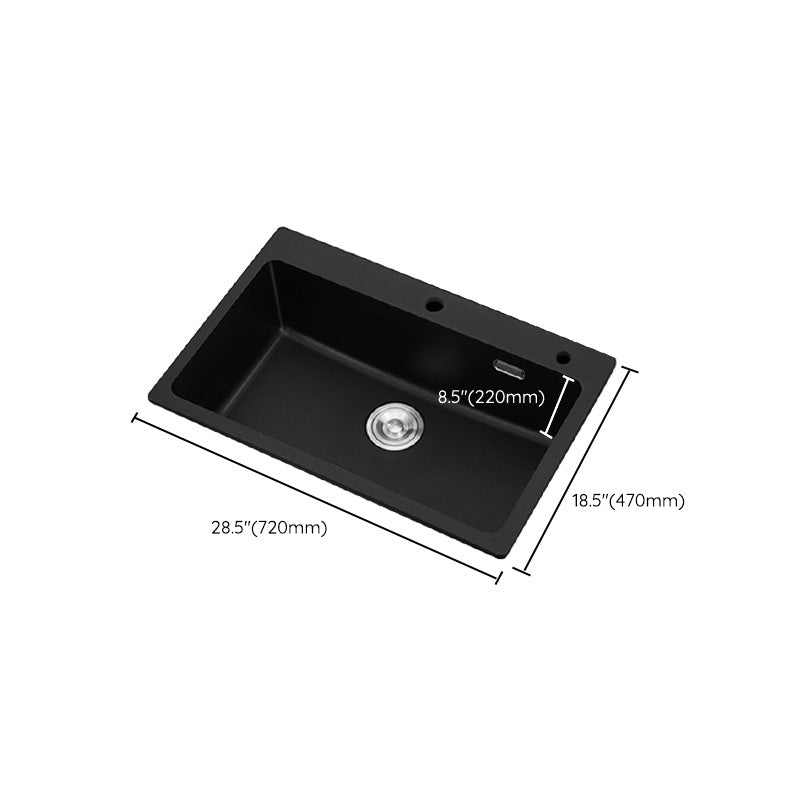 Quartz Kitchen Sink Rectangular Single Bowl Kitchen Sink with Drain Assembly