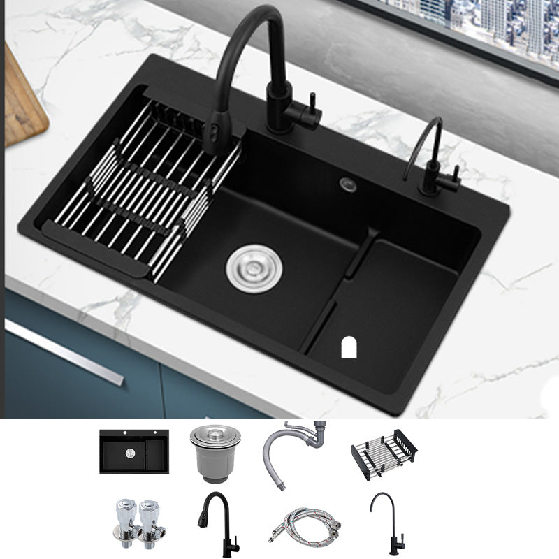 Quartz Kitchen Sink Rectangular Kitchen Sink with Drain Assembly
