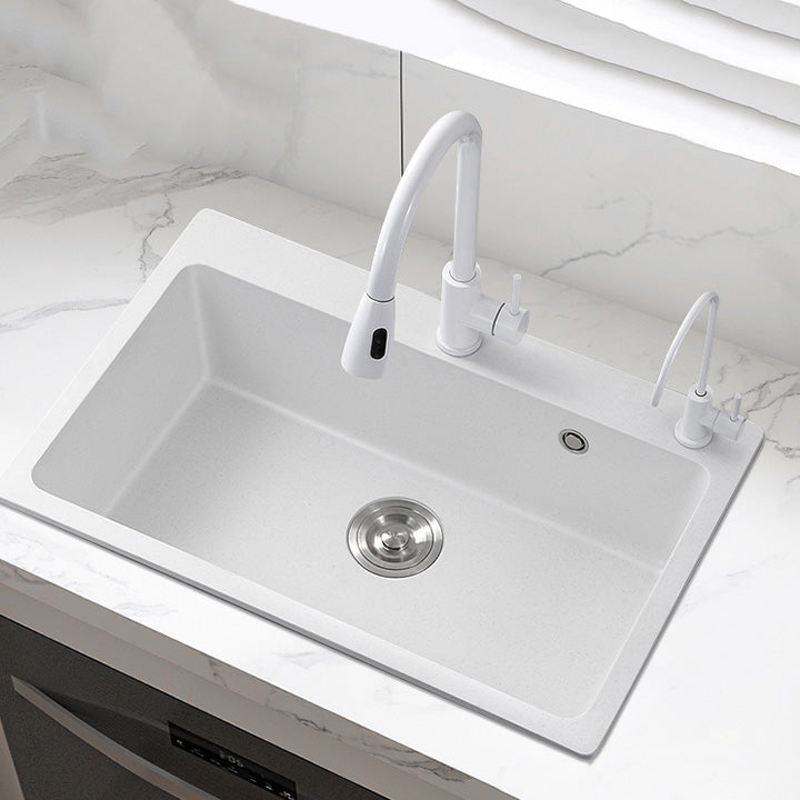 Quartz Kitchen Sink Single Basin Kitchen Sink with Faucet Included