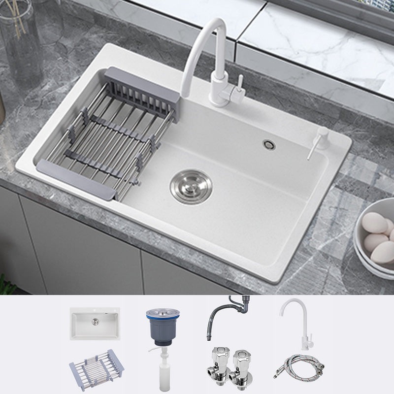 Quartz Kitchen Sink Single Basin Kitchen Sink with Faucet Included