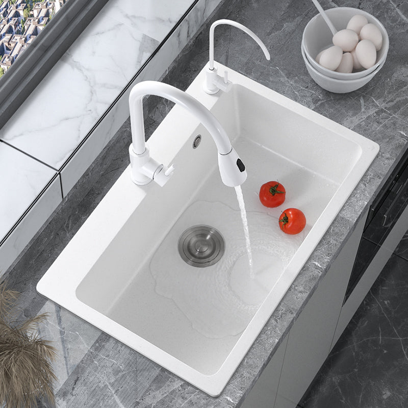 Quartz Kitchen Sink Single Basin Kitchen Sink with Faucet Included