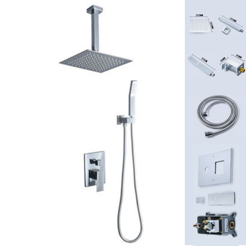 Modern Shower Head Combo Brass Temperature Control Ceiling Mounted Shower Faucet