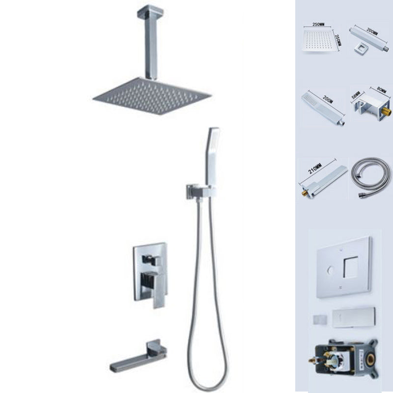 Modern Shower Head Combo Brass Temperature Control Ceiling Mounted Shower Faucet