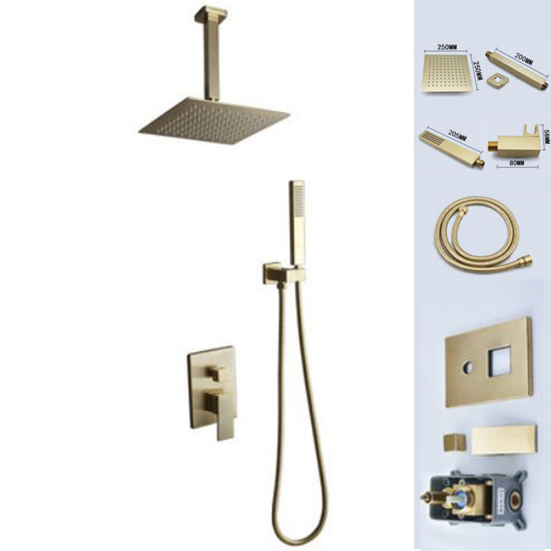 Modern Shower Head Combo Brass Temperature Control Ceiling Mounted Shower Faucet