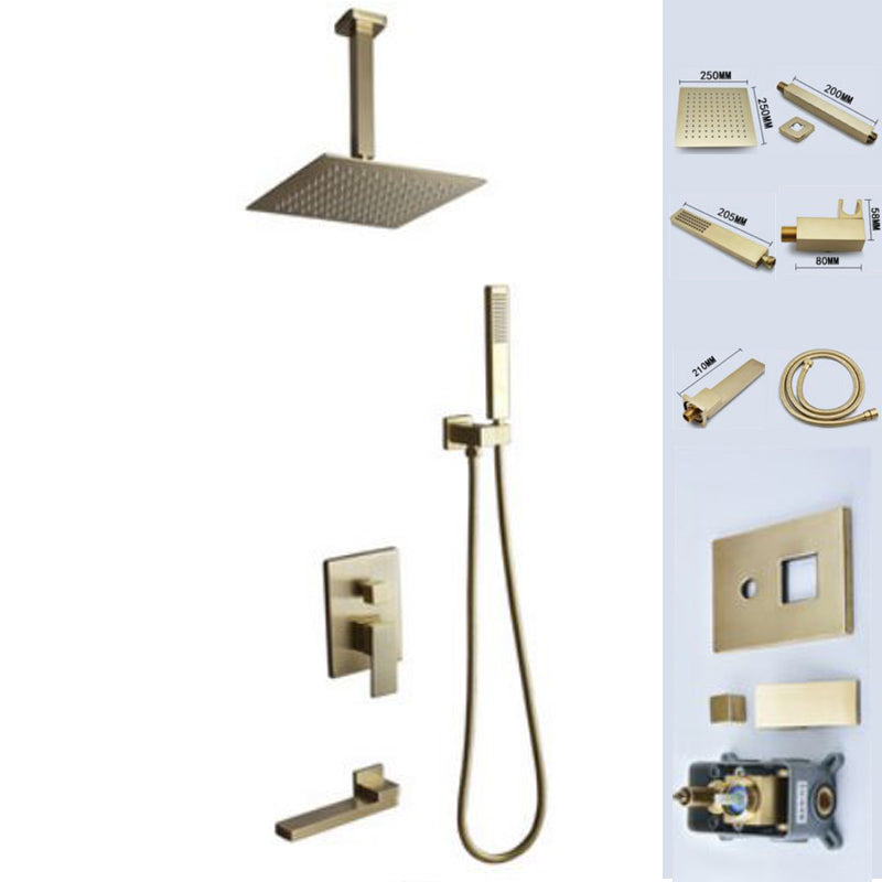 Modern Shower Head Combo Brass Temperature Control Ceiling Mounted Shower Faucet