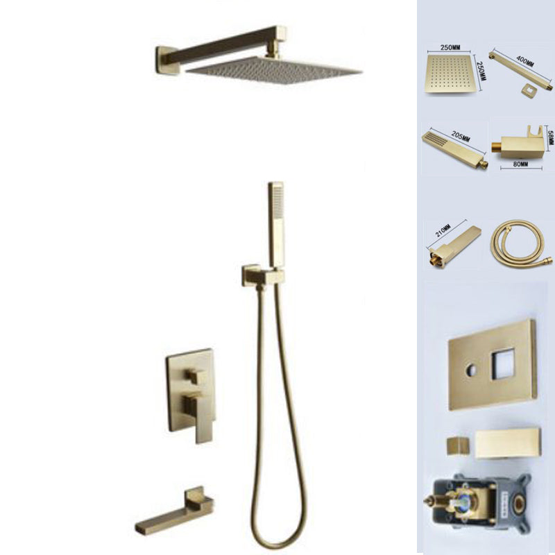 Modern Shower Head Combo Brass Temperature Control Ceiling Mounted Shower Faucet