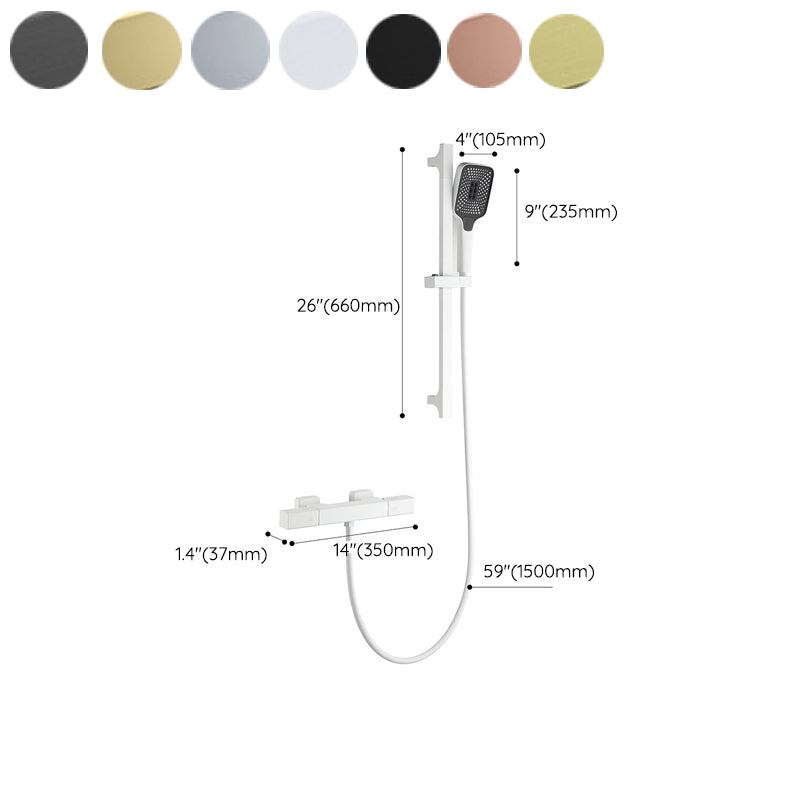 Temperature Control Shower System Adjustable Spray Pattern with Handheld Shower Head