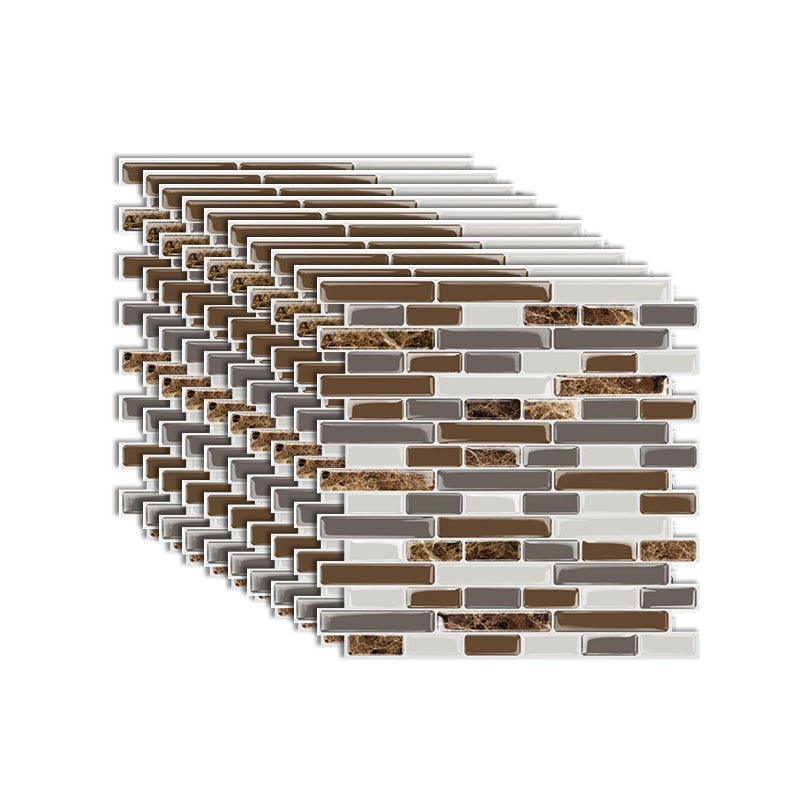 Modern Peel & Stick Mosaic Tile PVC Herringbone Peel and Stick Wall Tile