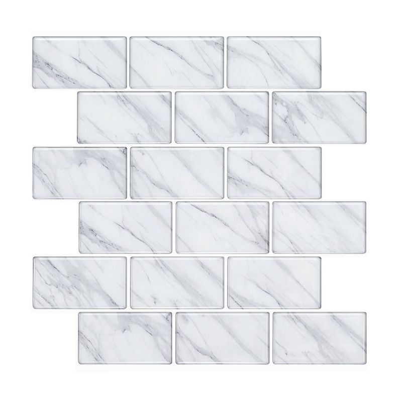 Modern Peel & Stick Mosaic Tile PVC Herringbone Peel and Stick Wall Tile