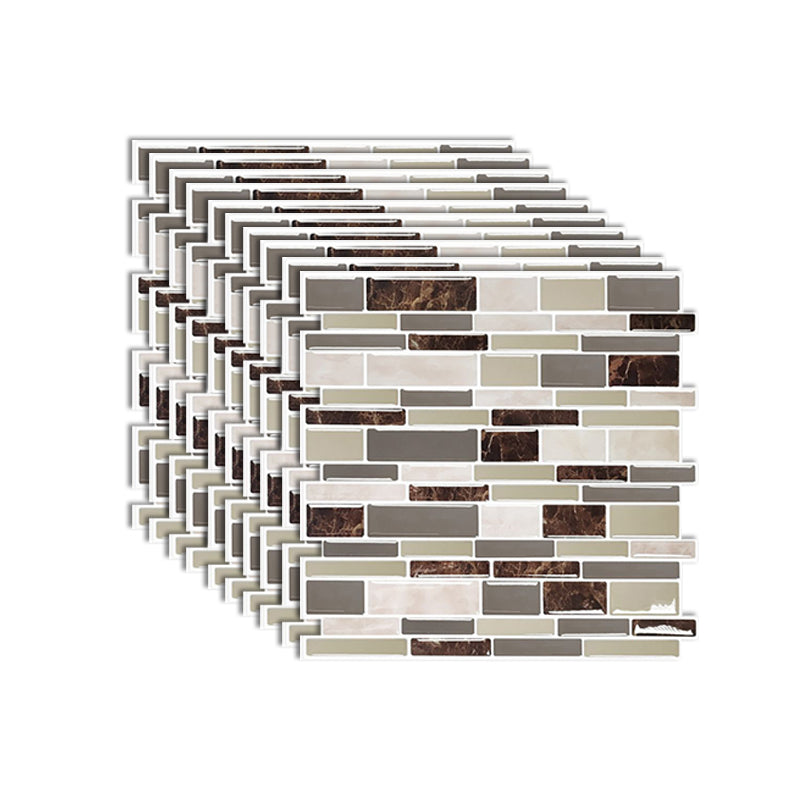 Modern Peel & Stick Mosaic Tile PVC Herringbone Peel and Stick Wall Tile