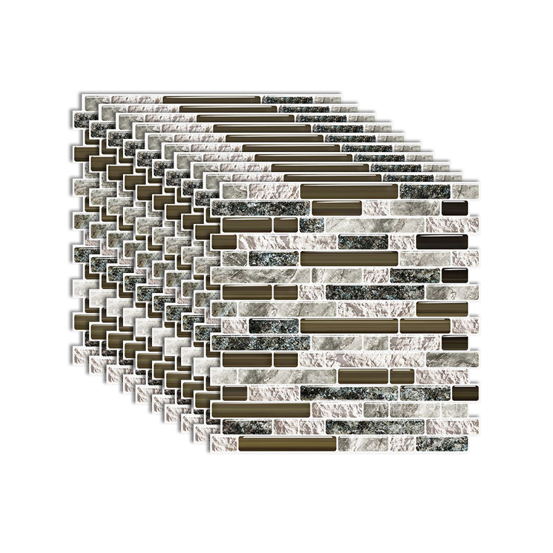 Modern Peel & Stick Mosaic Tile PVC Herringbone Peel and Stick Wall Tile