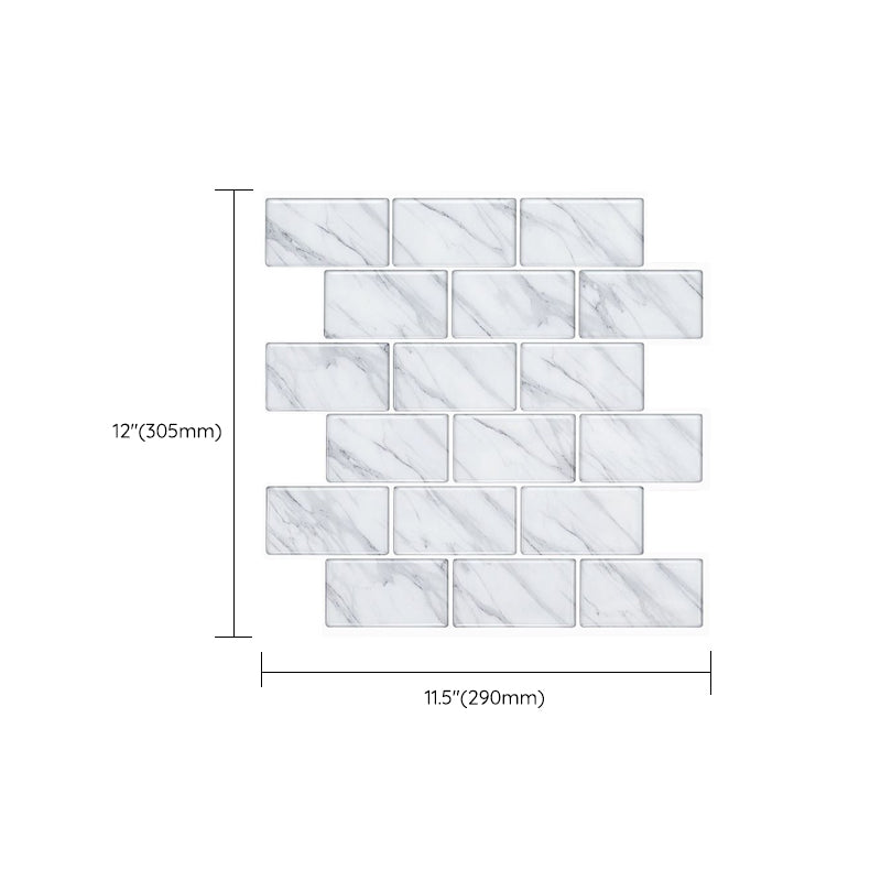 Modern Peel & Stick Mosaic Tile PVC Herringbone Peel and Stick Wall Tile