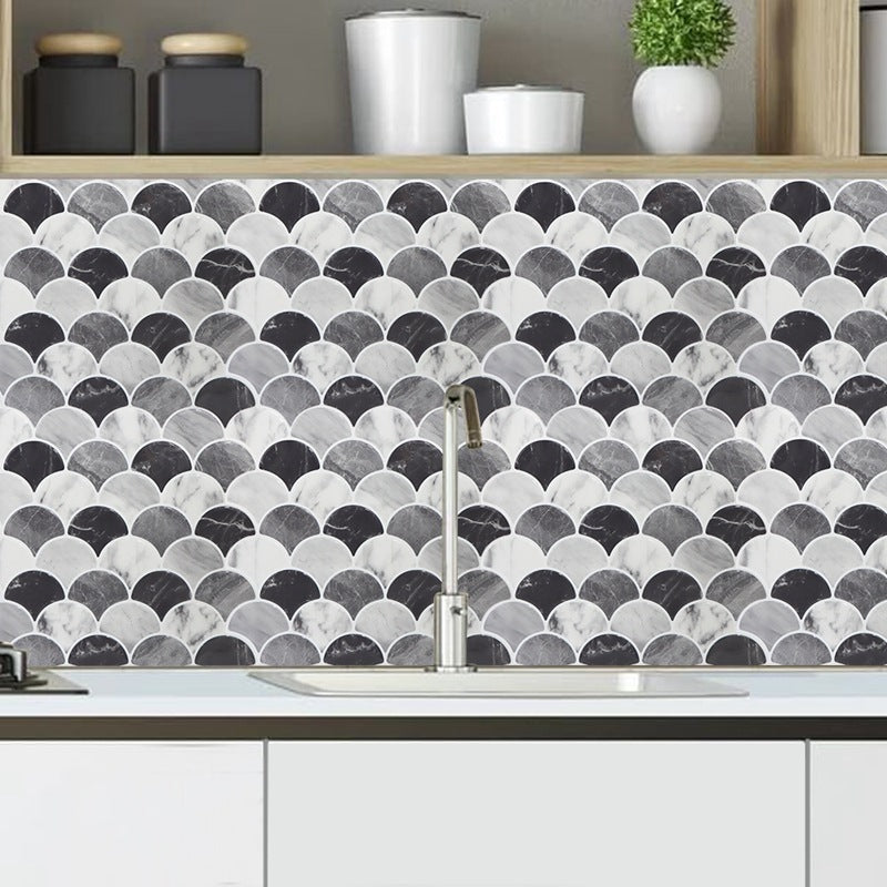 Modern Peel and Stick Tiles PVC Fish Scale Peel and Stick Backsplash