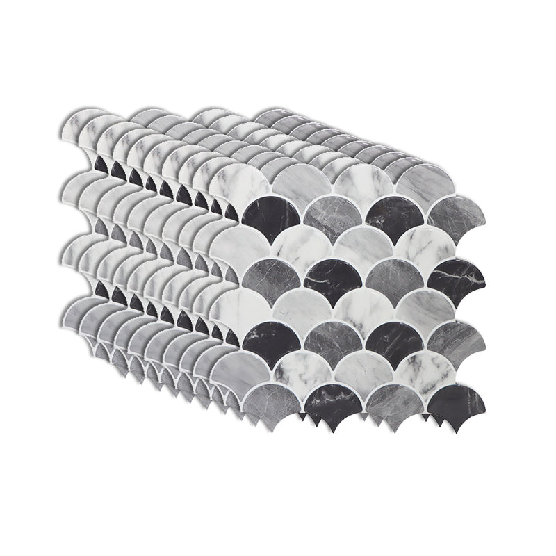 Modern Peel and Stick Tiles PVC Fish Scale Peel and Stick Backsplash