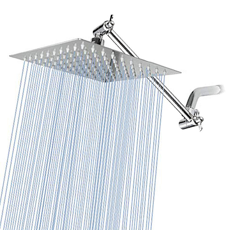 Modern Square Showerhead Wall-Mount Standard Spray Fixed Shower Head