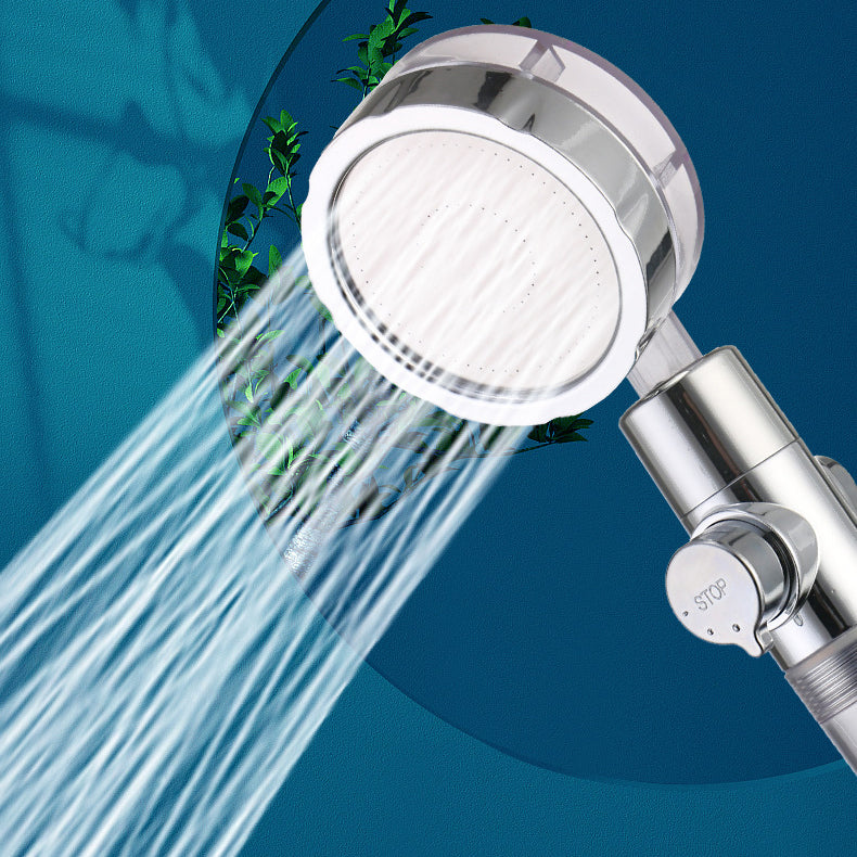 Creative Metal Shower Head Adjustable Water Flow Round Handheld Shower Head