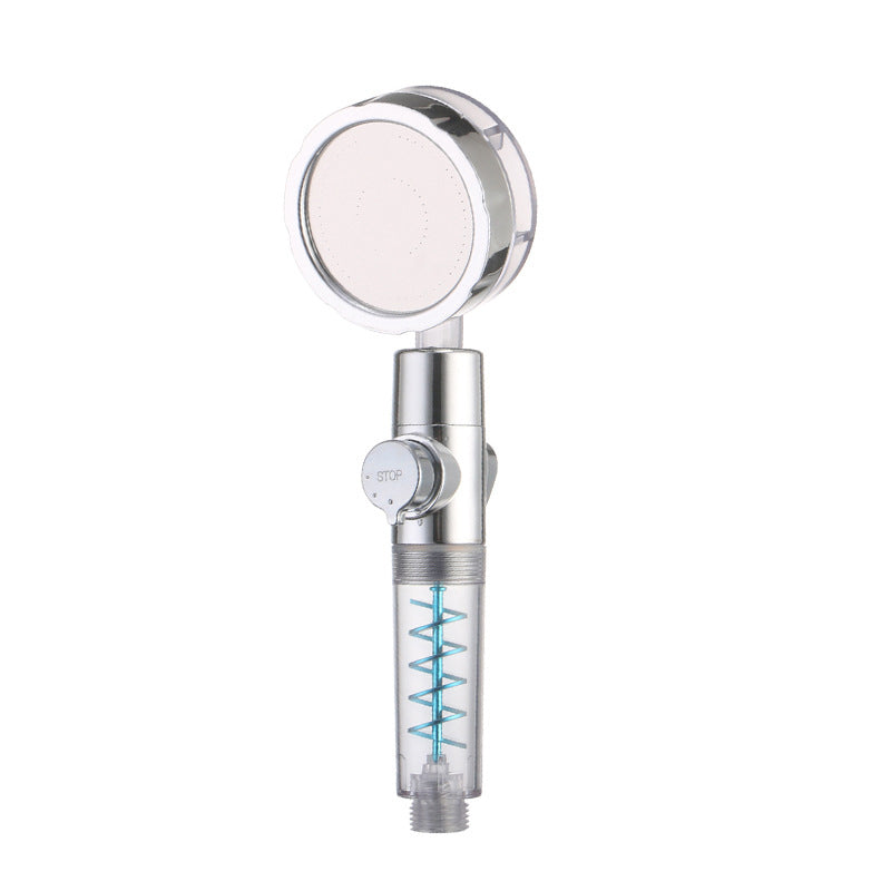 Creative Metal Shower Head Adjustable Water Flow Round Handheld Shower Head