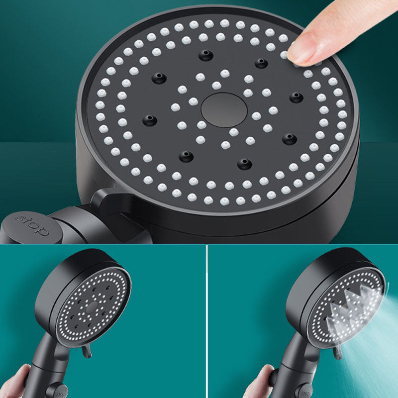 Metal Black Shower Head Self-Cleaning Standard Round Handheld Shower Heads