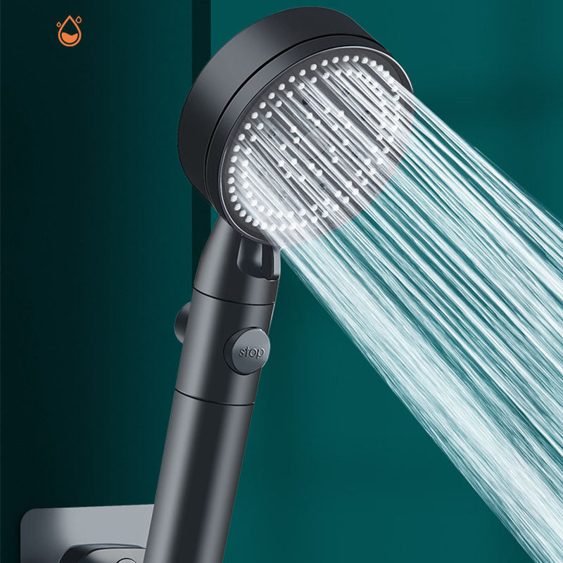 Metal Black Shower Head Self-Cleaning Standard Round Handheld Shower Heads