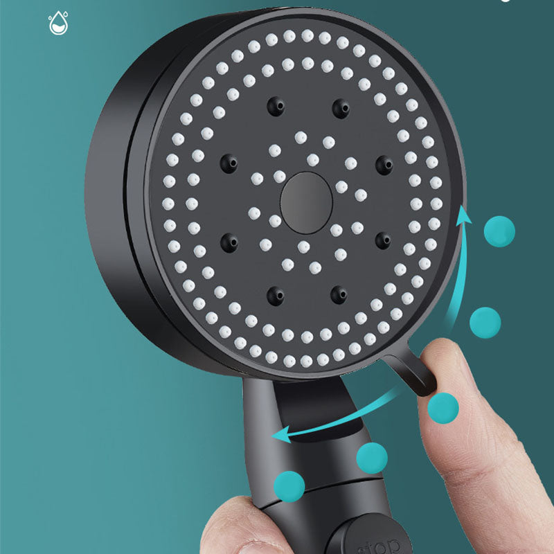 Metal Black Shower Head Self-Cleaning Standard Round Handheld Shower Heads