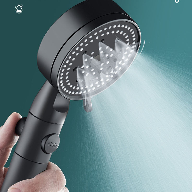 Metal Black Shower Head Self-Cleaning Standard Round Handheld Shower Heads