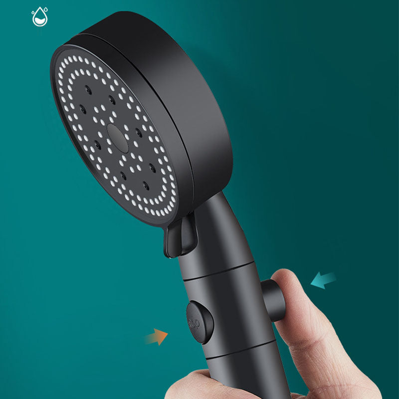 Metal Black Shower Head Self-Cleaning Standard Round Handheld Shower Heads