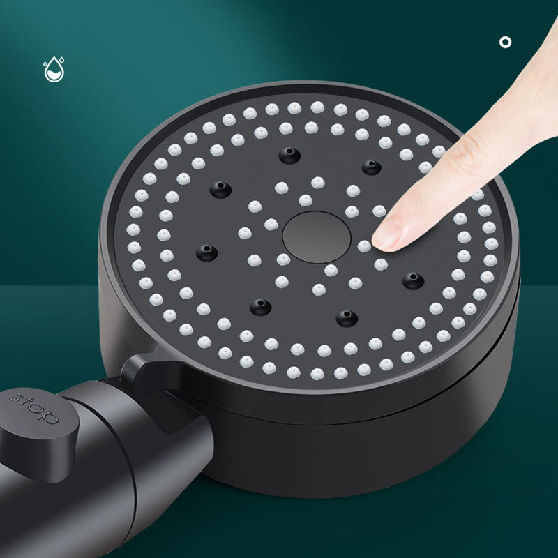 Metal Black Shower Head Self-Cleaning Standard Round Handheld Shower Heads