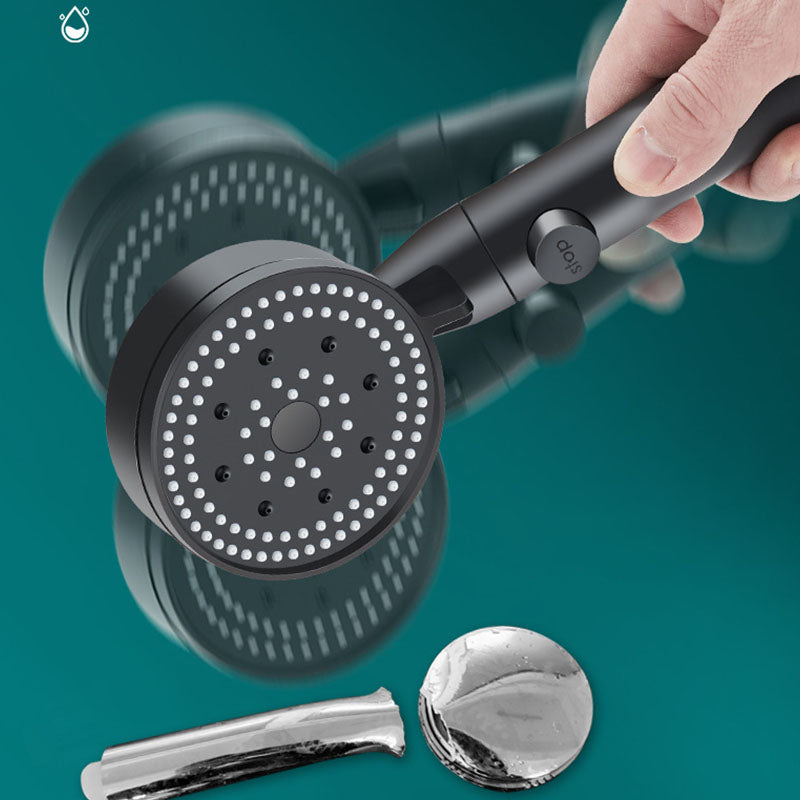 Metal Black Shower Head Self-Cleaning Standard Round Handheld Shower Heads