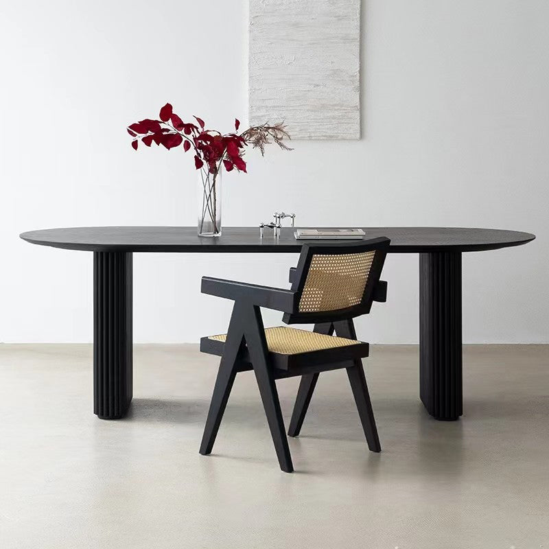 Modern Oval Dining Table Solid Wood Dinner Table for Dining Room