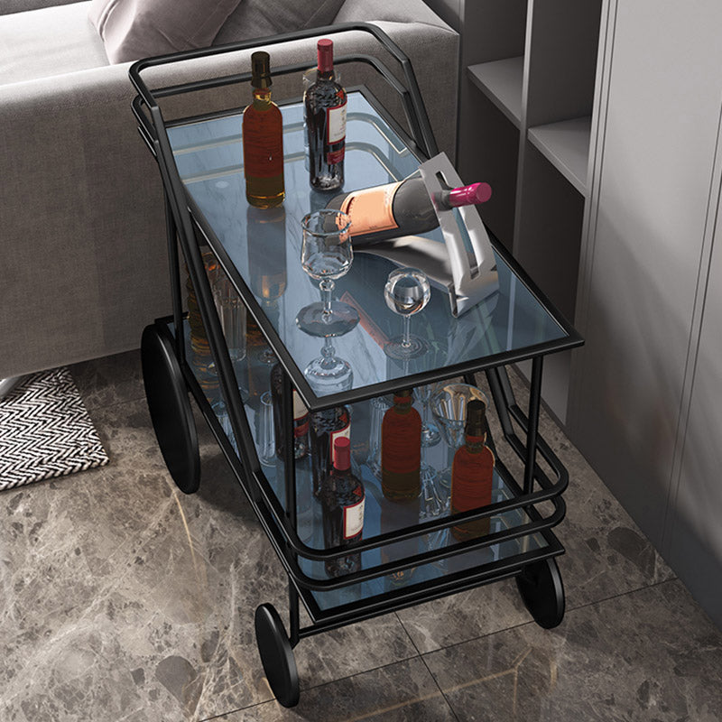 Modern Open Storage Kitchen Trolley Rectangular Dining Room Prep Table