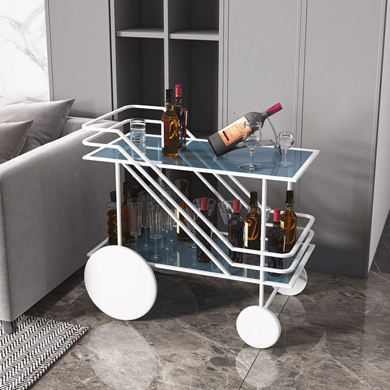 Modern Open Storage Kitchen Trolley Rectangular Dining Room Prep Table