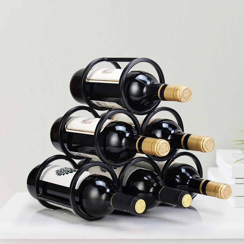 Glam Style Tabletop Wine Rack Metal Wine Bottle Rack for Kitchen