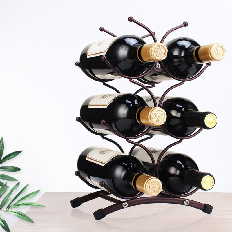 Glam Style Tabletop Wine Rack Metal Wine Bottle Rack for Kitchen