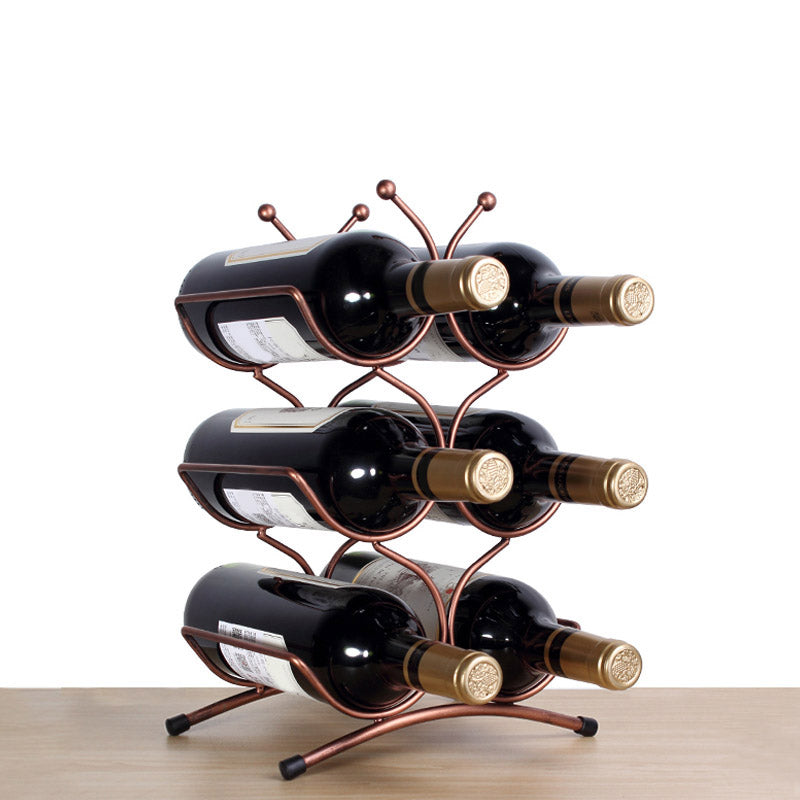 Glam Style Tabletop Wine Rack Metal Wine Bottle Rack for Kitchen