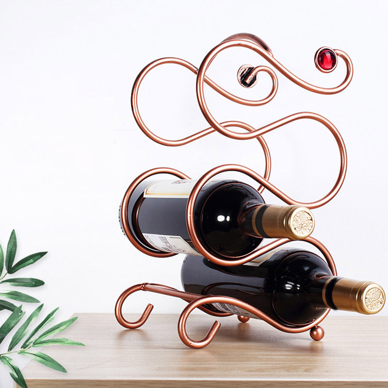 Glam Style Tabletop Wine Rack Metal Wine Bottle Rack for Kitchen