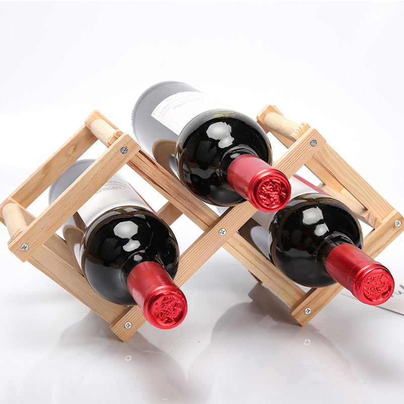 Countertop Wine Rack Solid Wood Stackable Wine Bottle Rack for Living Room