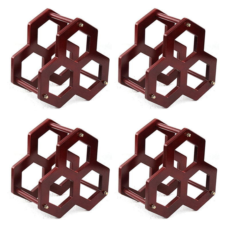 Modern Simple Tabletop Wine Rack Geometry Shape Wooden Wine Bottle Rack for Kitchen