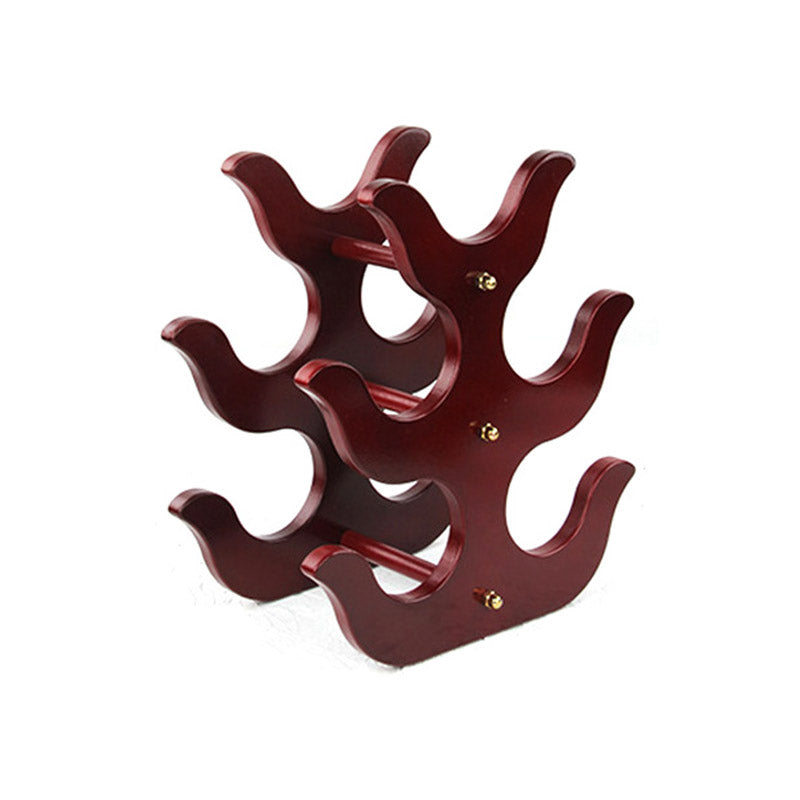 Modern Simple Tabletop Wine Rack Geometry Shape Wooden Wine Bottle Rack for Kitchen