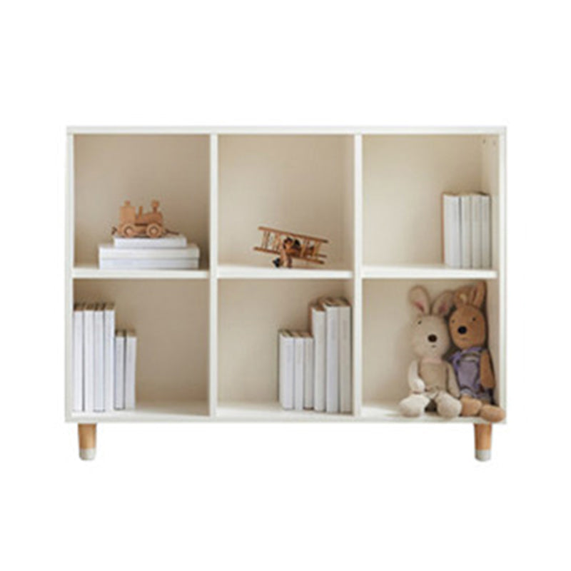 Industrial Closed Back Cubby Storage Bookcase Wood Bookshelf in Beech