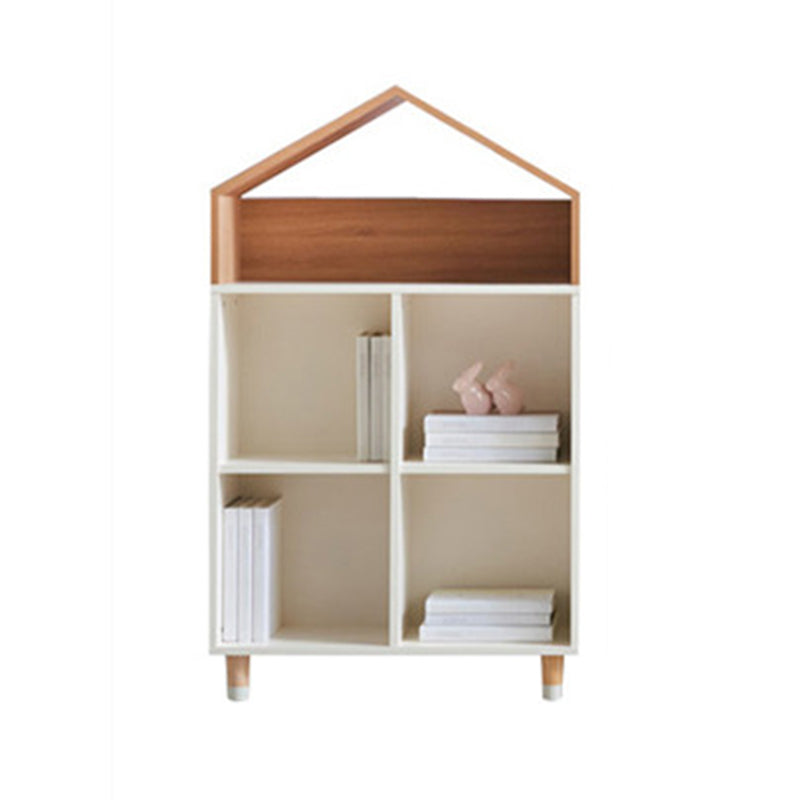 Industrial Closed Back Cubby Storage Bookcase Wood Bookshelf in Beech