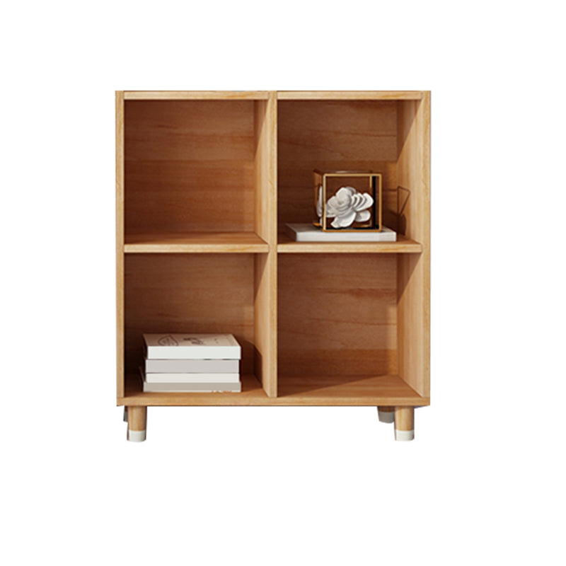 Industrial Closed Back Cubby Storage Bookcase Wood Bookshelf in Beech