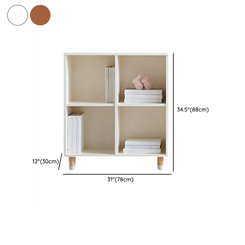 Industrial Closed Back Cubby Storage Bookcase Wood Bookshelf in Beech