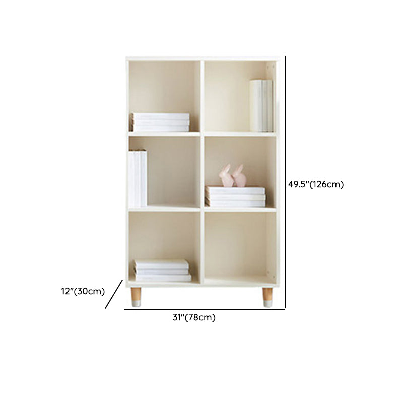 Industrial Closed Back Cubby Storage Bookcase Wood Bookshelf in Beech